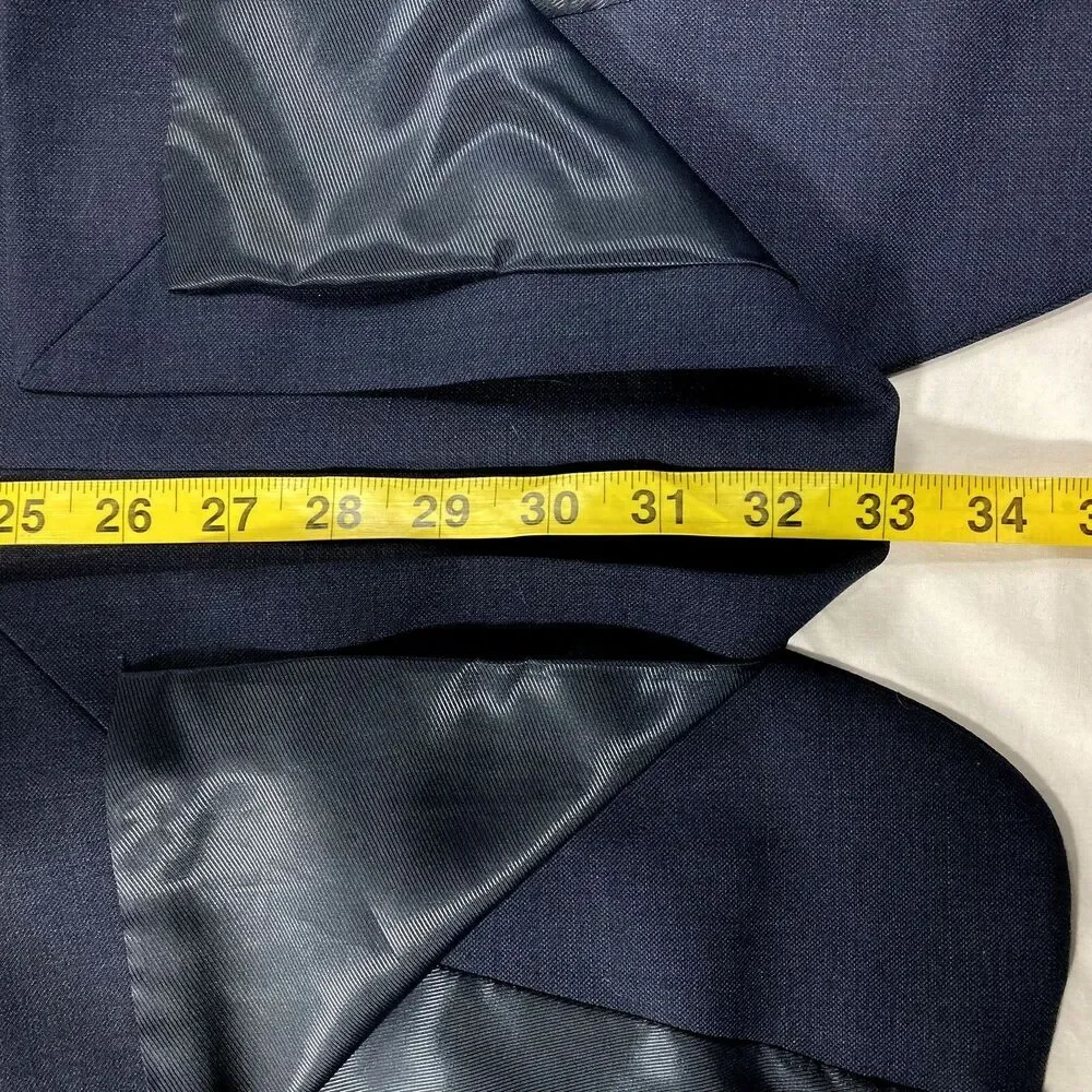 Pronto Uomo Platinum Blazer Wool Navy Blue 48 50 L Executive Fit 2 Vent Preppy